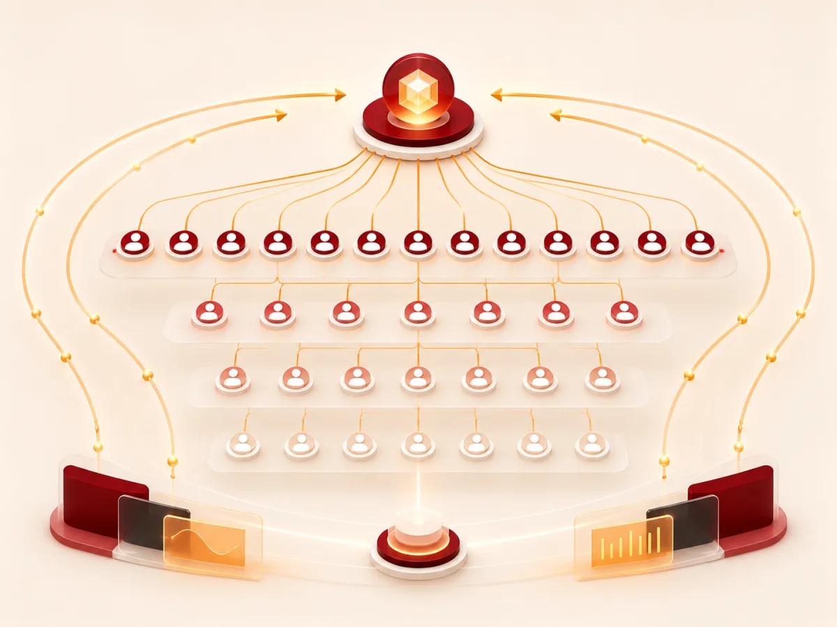 Unilevel MLM network with broad frontline and multiple commission levels
