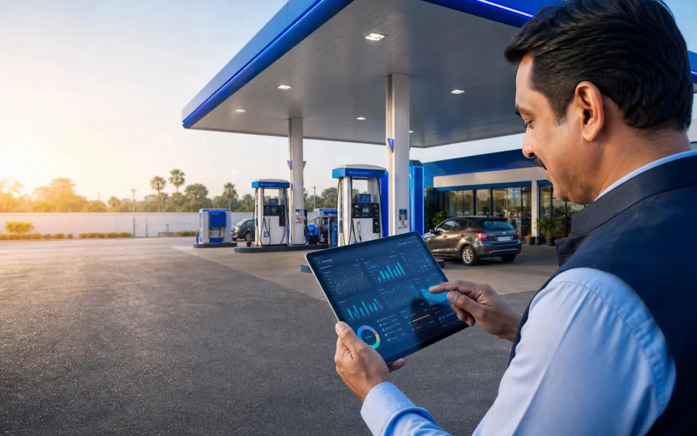 Fuel station manager using cloud petrol pump management software